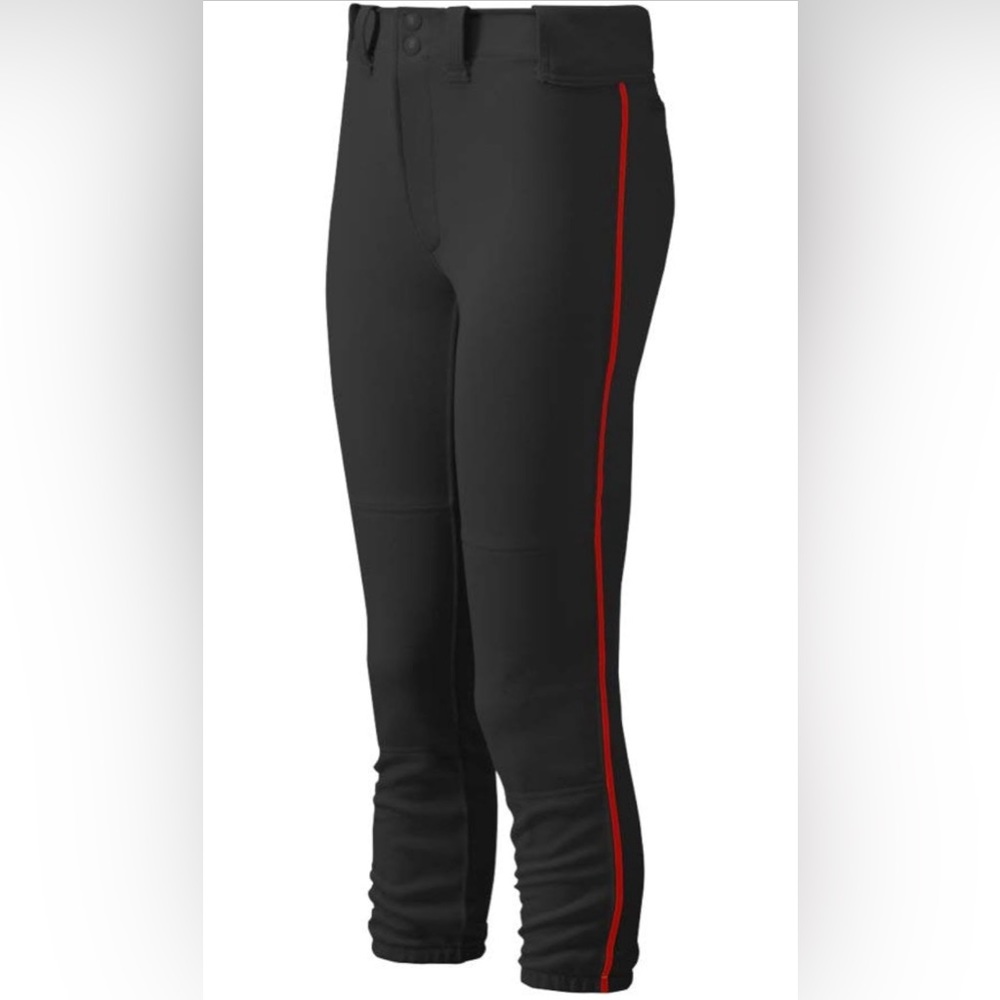 Mizuno Adult XS NEW Women’s Softball Pant. Black and Red